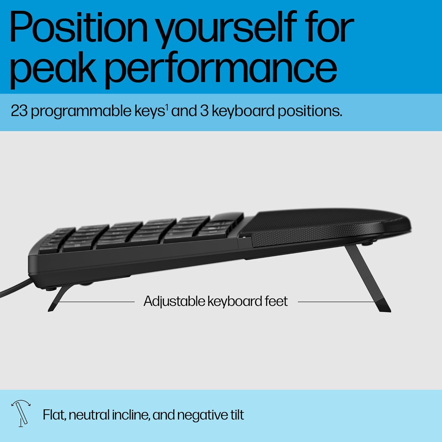 HP 480 Comfort Wired Keyboard with Cushioned Palm Rest