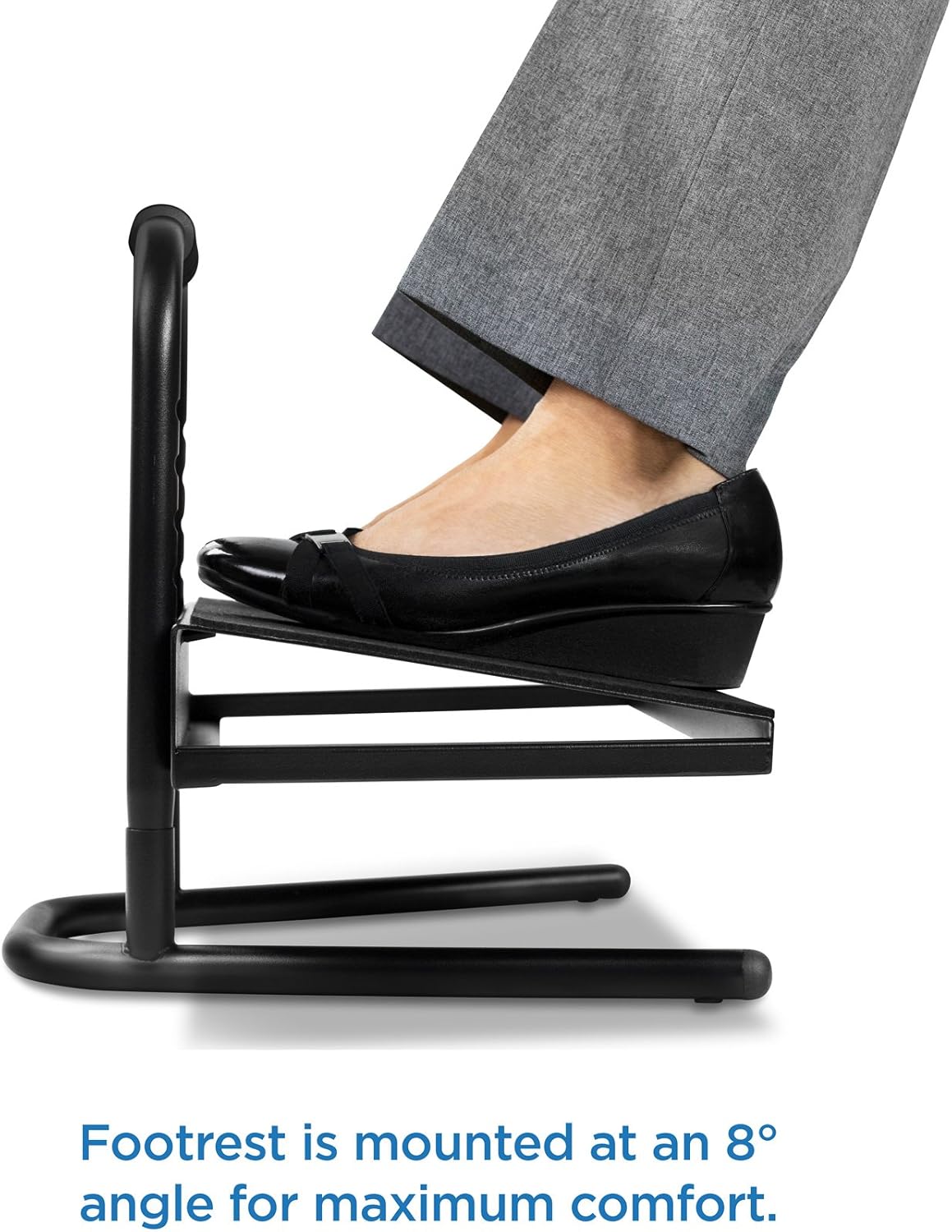 Mount-It! Height Adjustable Foot Rest for Standing and Sitting, Freestanding Under The Desk Footrest with Handle and Six Height Settings, Anti-Slip Padded Surface
