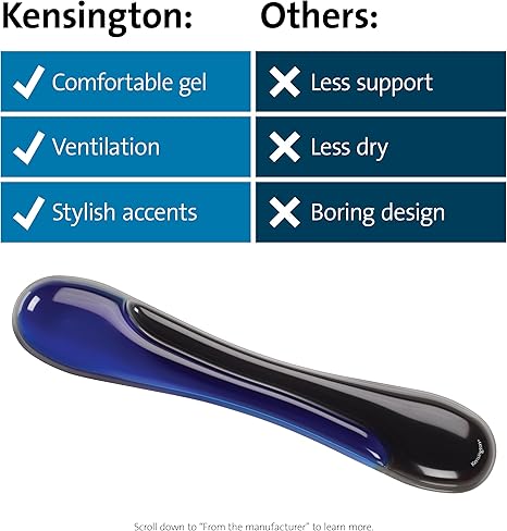 Kensington Duo Gel Keyboard Wrist Rest - Blue (K62397AM)