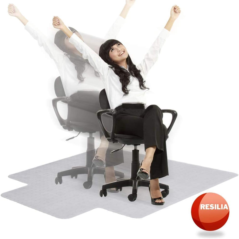 Office Desk Chair Mat with Lip - for Low Pile Carpet (With Grippers) Clear, 36 Inches X 48 Inches, Made in the USA