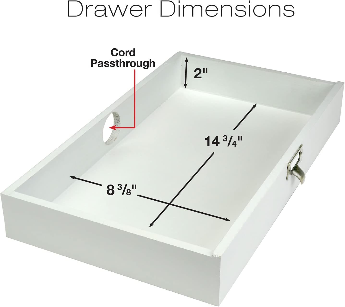 Wooden Monitor Stand: Includes Drawer for Desktop Organization of Notebooks, Pens, Pencils & Office Supplies (White)