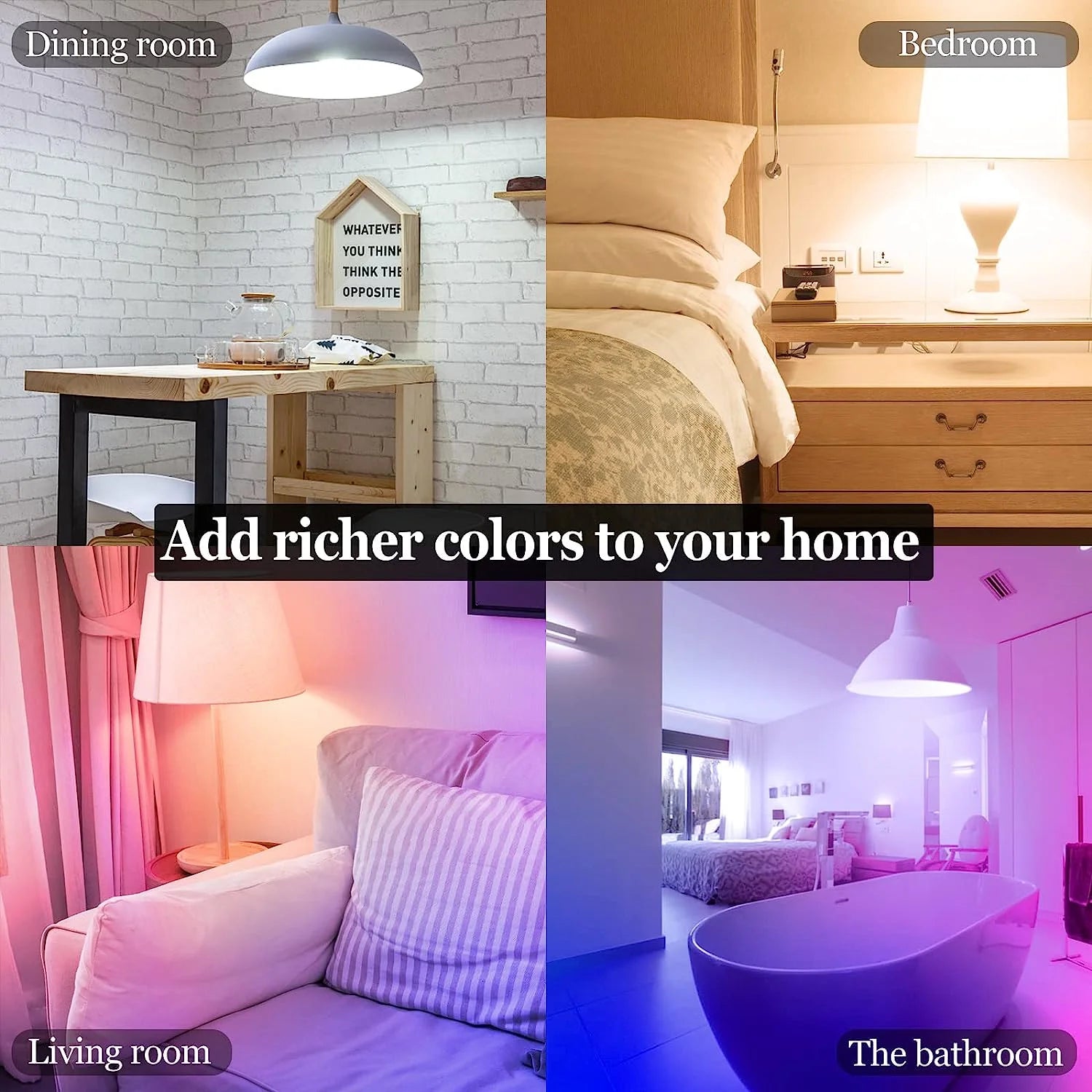 Smart Light Bulb, Wifi & Bluetooth-Compatible 2In1 RGBCW Dimmable Smart LED Bulbs, E27 9W Compatible with Alexa, Google Home, Siri, No Hub Required Remote Control Included (2 Packs)