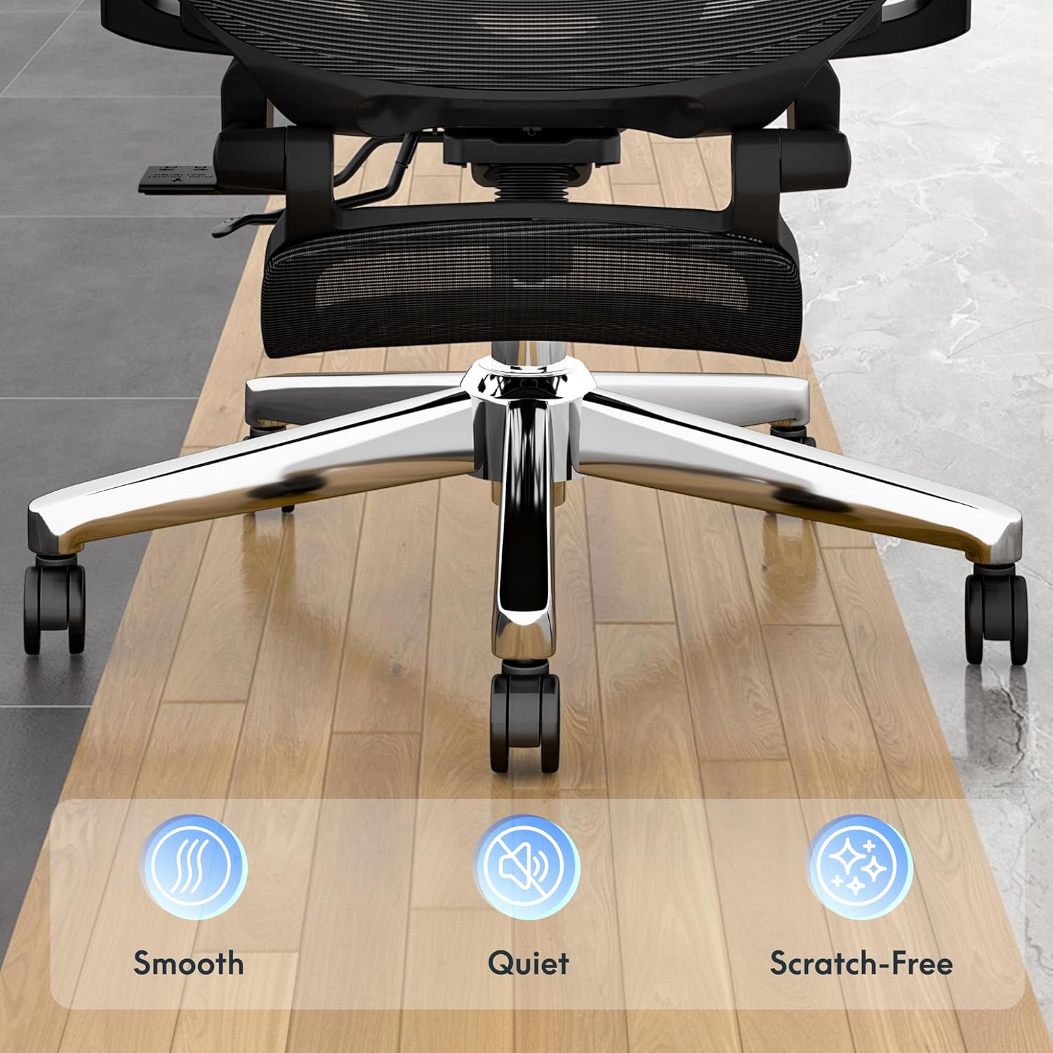 FLEXISPOT ErgoX Premium Ergonomic Office Chair with Footrest- Adjustable 3D Armrests, Dynamic Lumbar Support, Recline & Tilt Function, Mesh Seat, for Home & Office Use