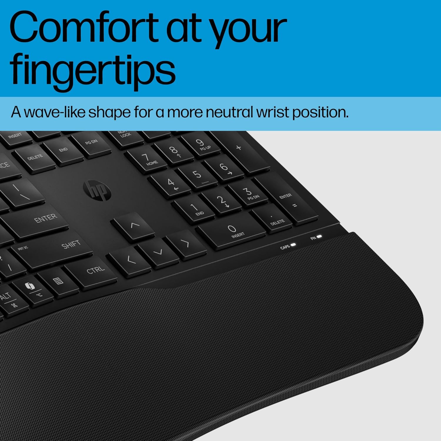 HP 480 Comfort Wired Keyboard with Cushioned Palm Rest