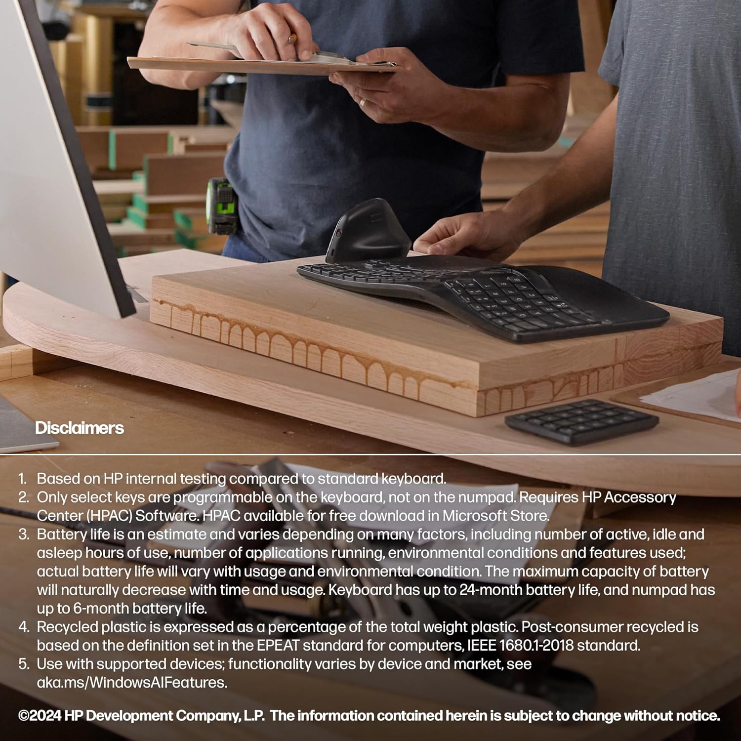 HP 960 Ergonomic Wireless Keyboard with Detached Keypad