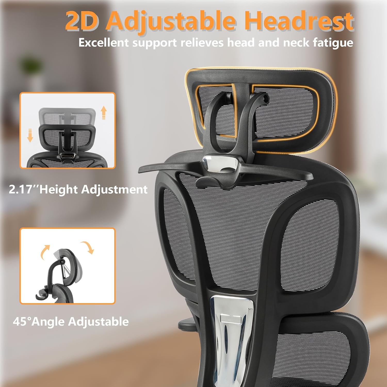 FLEXISPOT ErgoX-S Big and Tall Mesh Office Chair, Computer Desk Chair Adjustable Swivel with Footrest Lumbar Support Headrest and 360°Rotation for Home Office