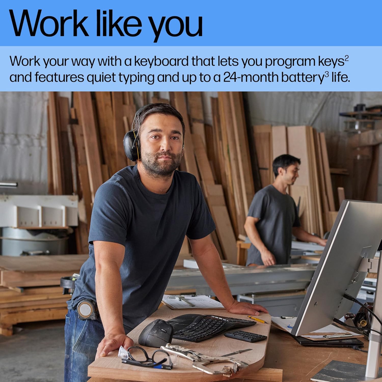 HP 960 Ergonomic Wireless Keyboard with Detached Keypad