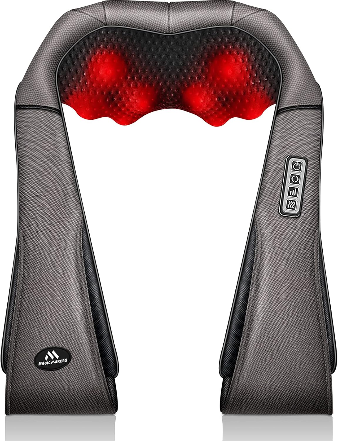 MagicMakers Neck Massager with Heat - Shiatsu Kneading Back & Shoulder Massager for Pain Relief & Muscle Soreness