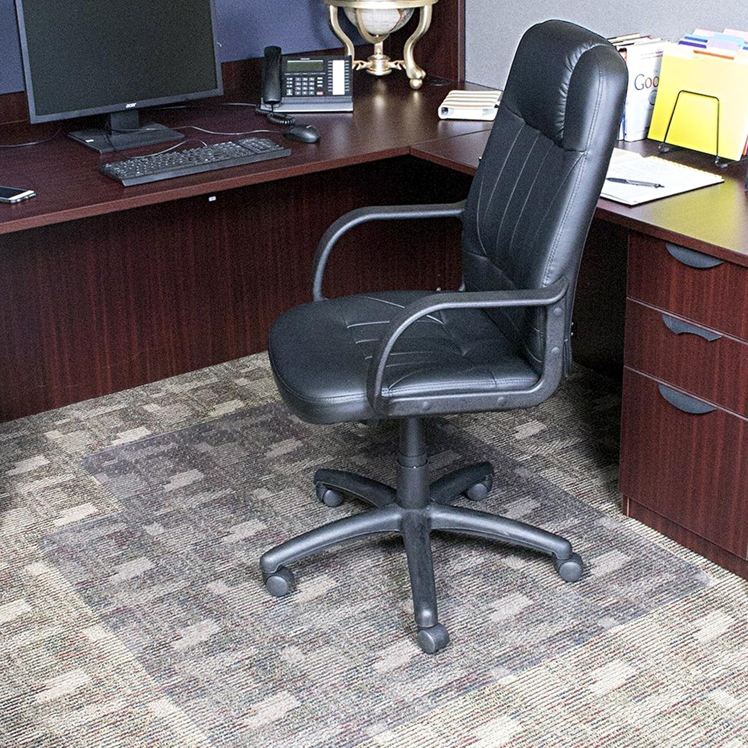 Low Pile Carpet Office Mat Chair Mat with Lip, 45" X 53" X .11"