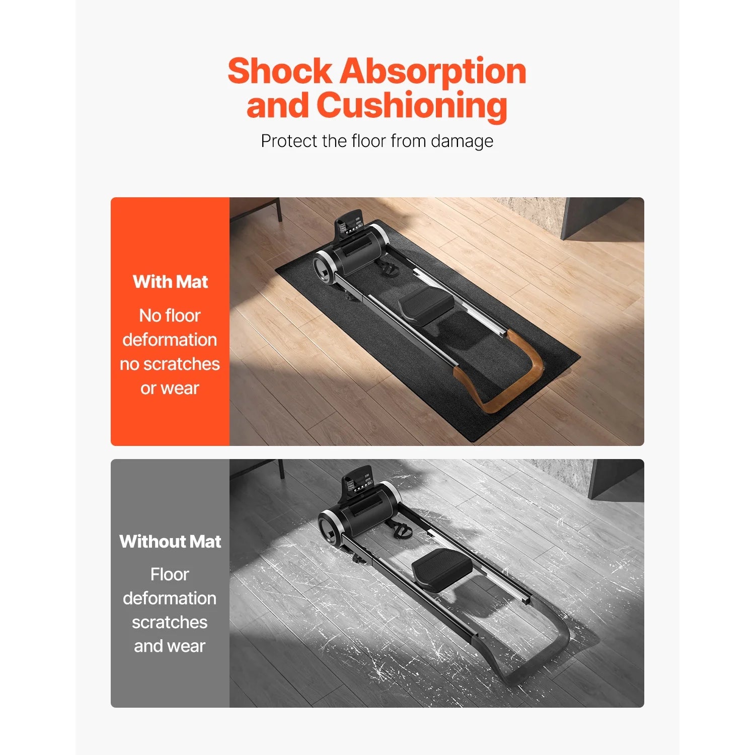 Treadmill Mat for Carpet, 23.62" X 51.18" X 0.16" Exercise Equipment Mat for Elliptical and Walking Pad, Durable PVC Floor Protector, Waterproof and Non-Slip for Home Gym Use