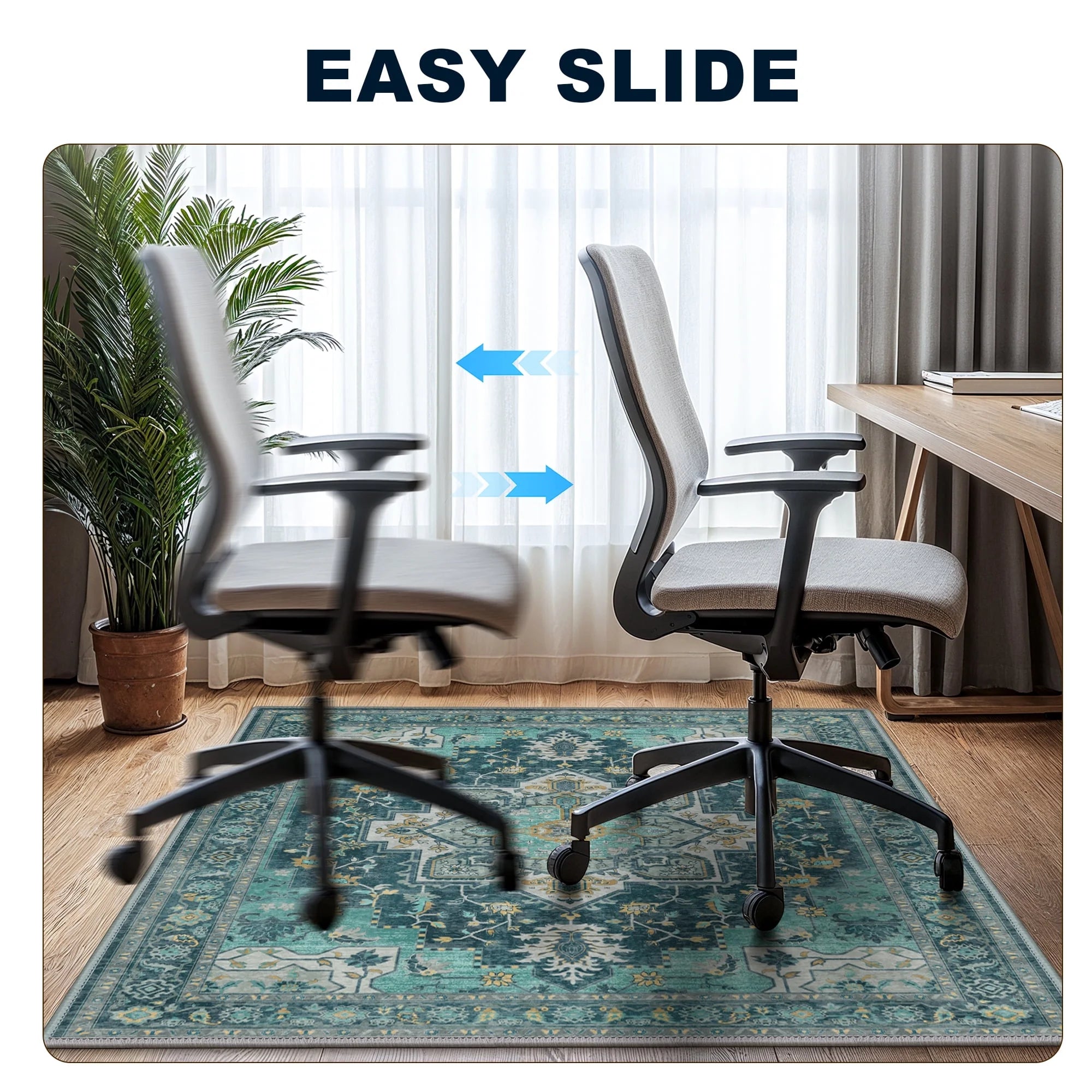 48"X 60" Protective Flooring Office Chair Mat for Hardwood Floor and Tile Floor, Heavy Duty Desk Chair Mat for Carpets, anti Slip Office Floor Mats for Rolling Chairs, Low Pile under Desk Rug