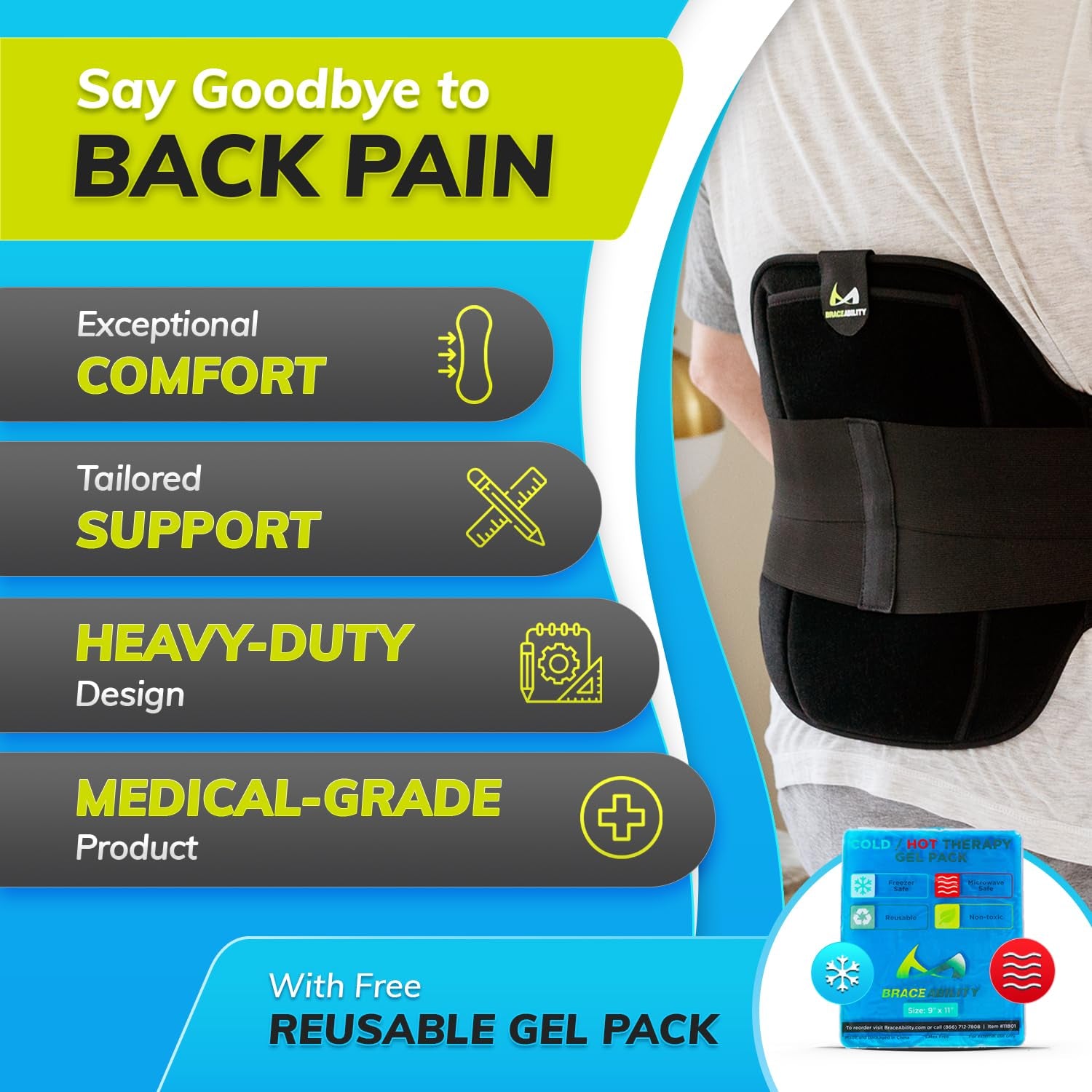 LSO Back Brace for Herniated, Degenerative & Bulging Disc Pain Relief, Sciatica, Spine Stenosis | Medical Lumbar Support Device for Post Surgery & Fractures with Hot/Cold Therapy (2XL)