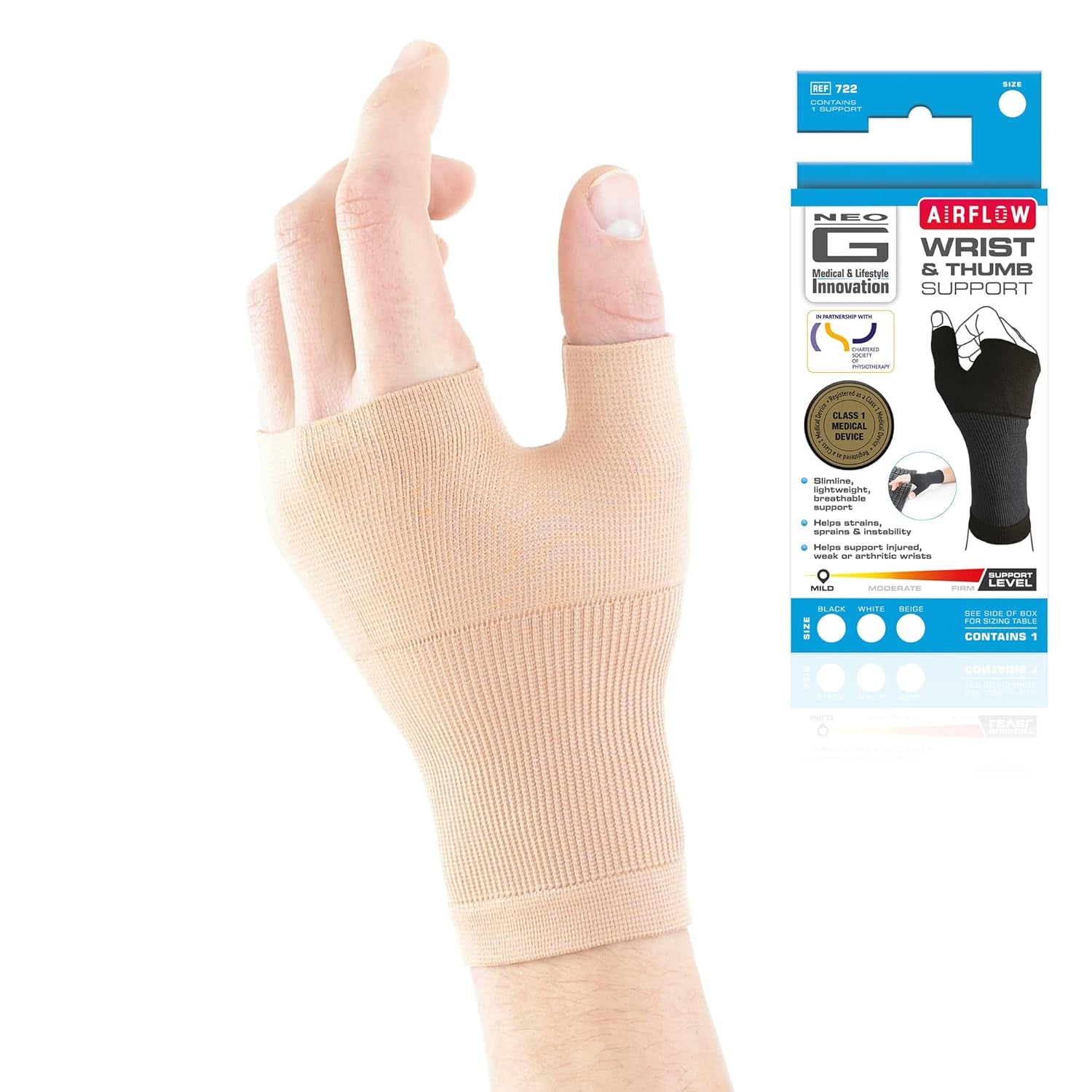 Wrist and Thumb Support for Arthritis, Joint Pain, Tendonitis, Sprain - Wrist Brace Wrist Compression Hand Support - M - Beige