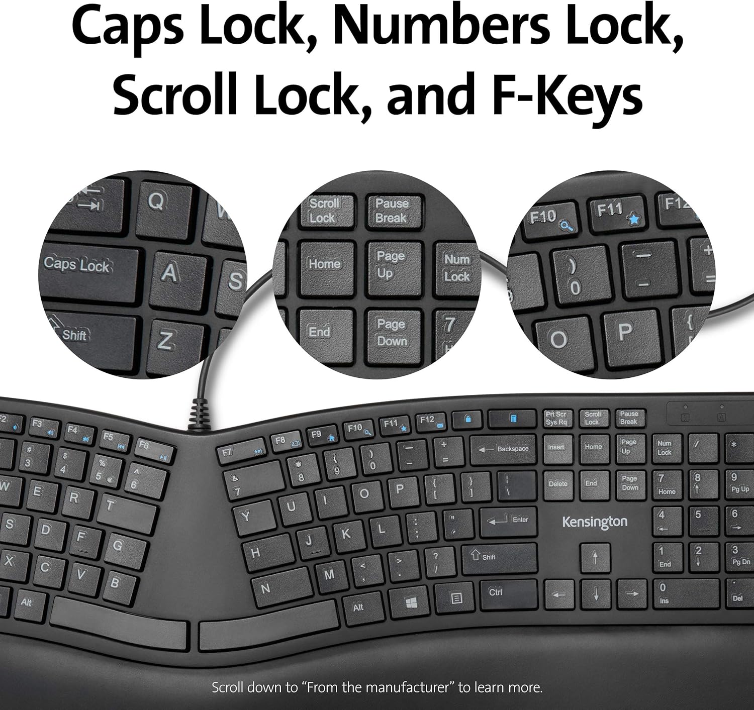 Kensington Pro Fit Ergonomic Wired Keyboard