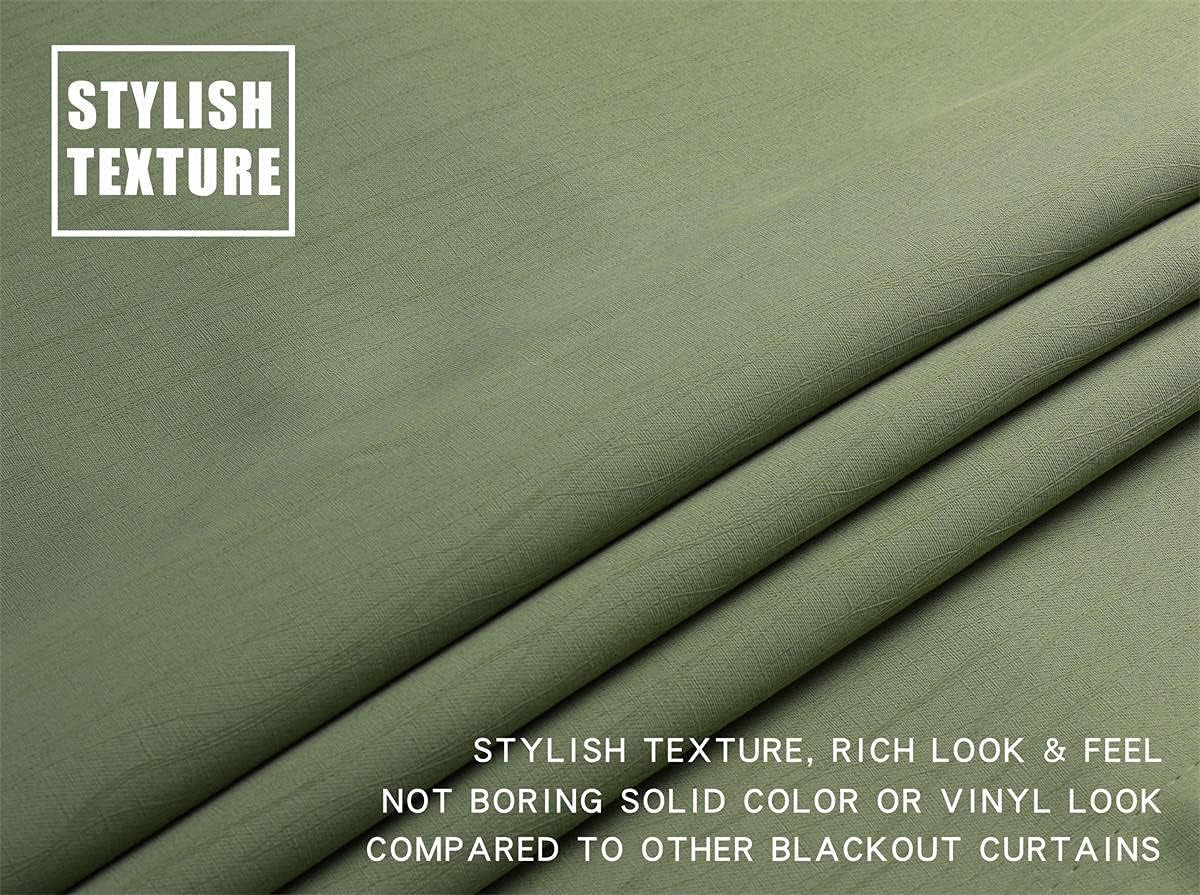 100% Blackout Curtains for Bedroom & Living Room - 84 Inch Sage Green Grommet Curtains, Room Darkening, Thermal Lined, Light Blocking, Noise Reducing, 2 Panels