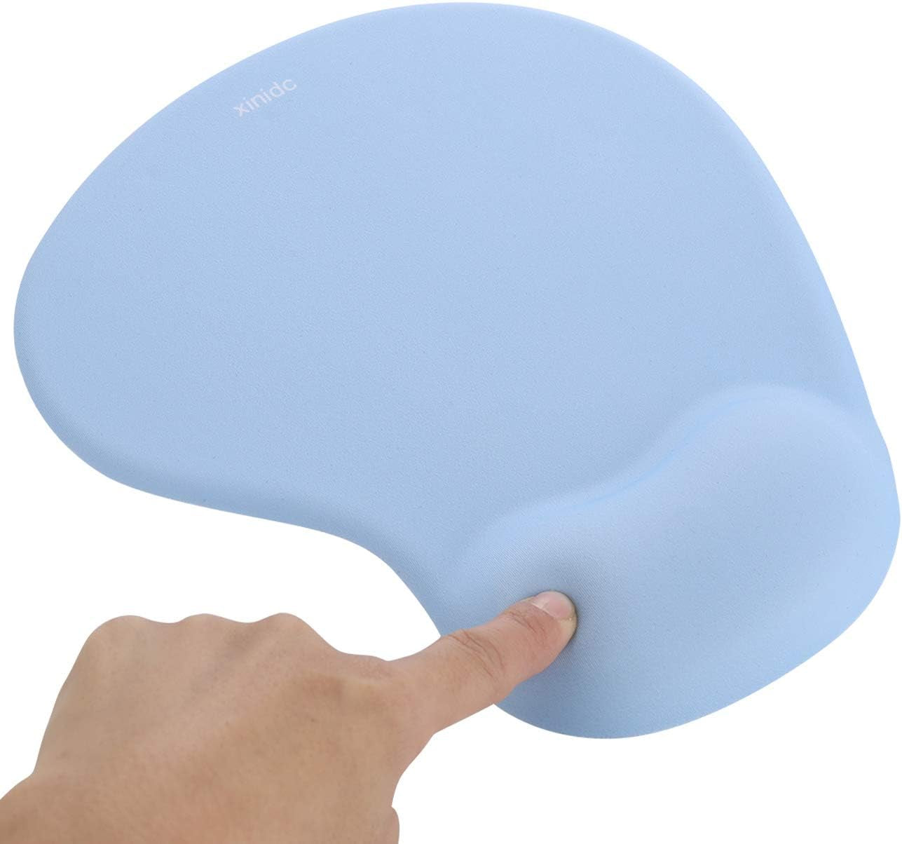 Ergonomic Computer Mouse Pad with Wrist Rest Support, Pain Relief Mouse Pad with Non-Slip PU Base for Home Office Working Studying (Blue)