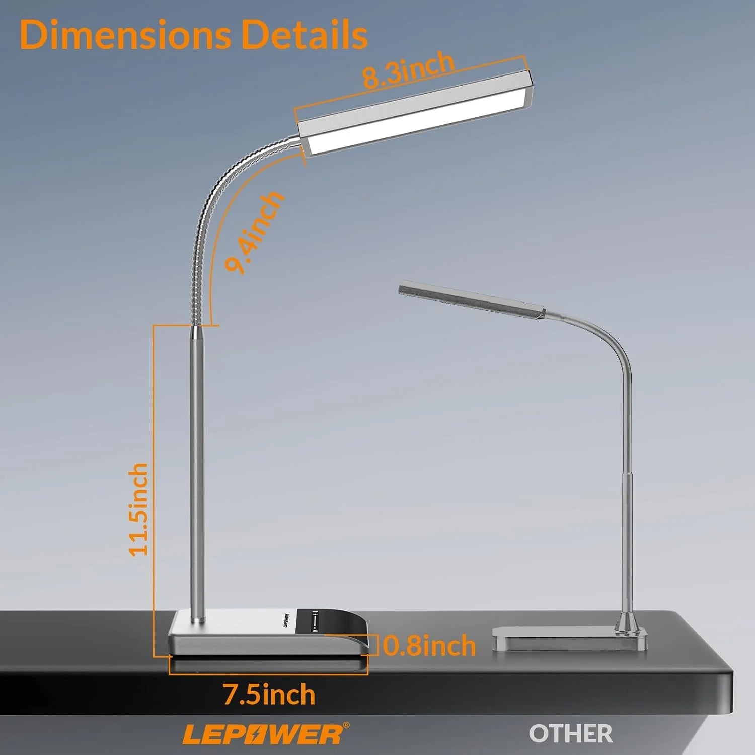 Desk Lamp, 800LM LED Desk Lamp for Home Office, 12W Reading Lamp for Desk, Eye-Caring Desk Light, Touch Table Lamp, Gooseneck Lamp, 50 Lighting Modes, Bright Desk Lamps for Bedroom, Study Room