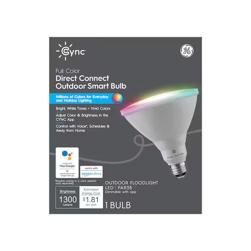 Cync Outdoor 90 -Watt EQ PAR38 Full Spectrum Dimmable Smart LED Spot Flood Light Bulb