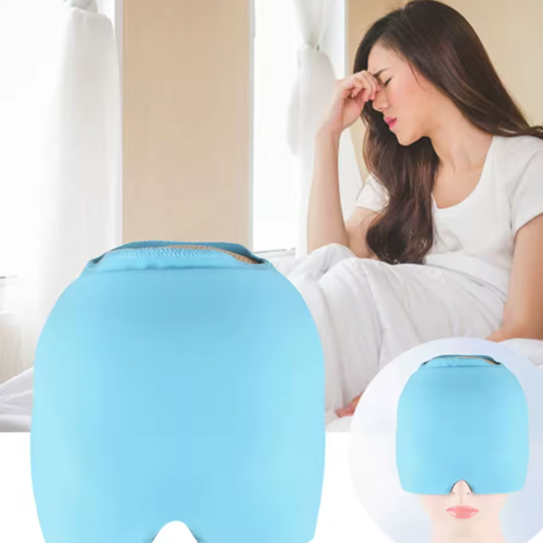 Migraine Ice Head Wrap Reusable Migraine Relief Hat Flexible Comfortable Cooling Hat for Sinus Headache Puffy Eyes