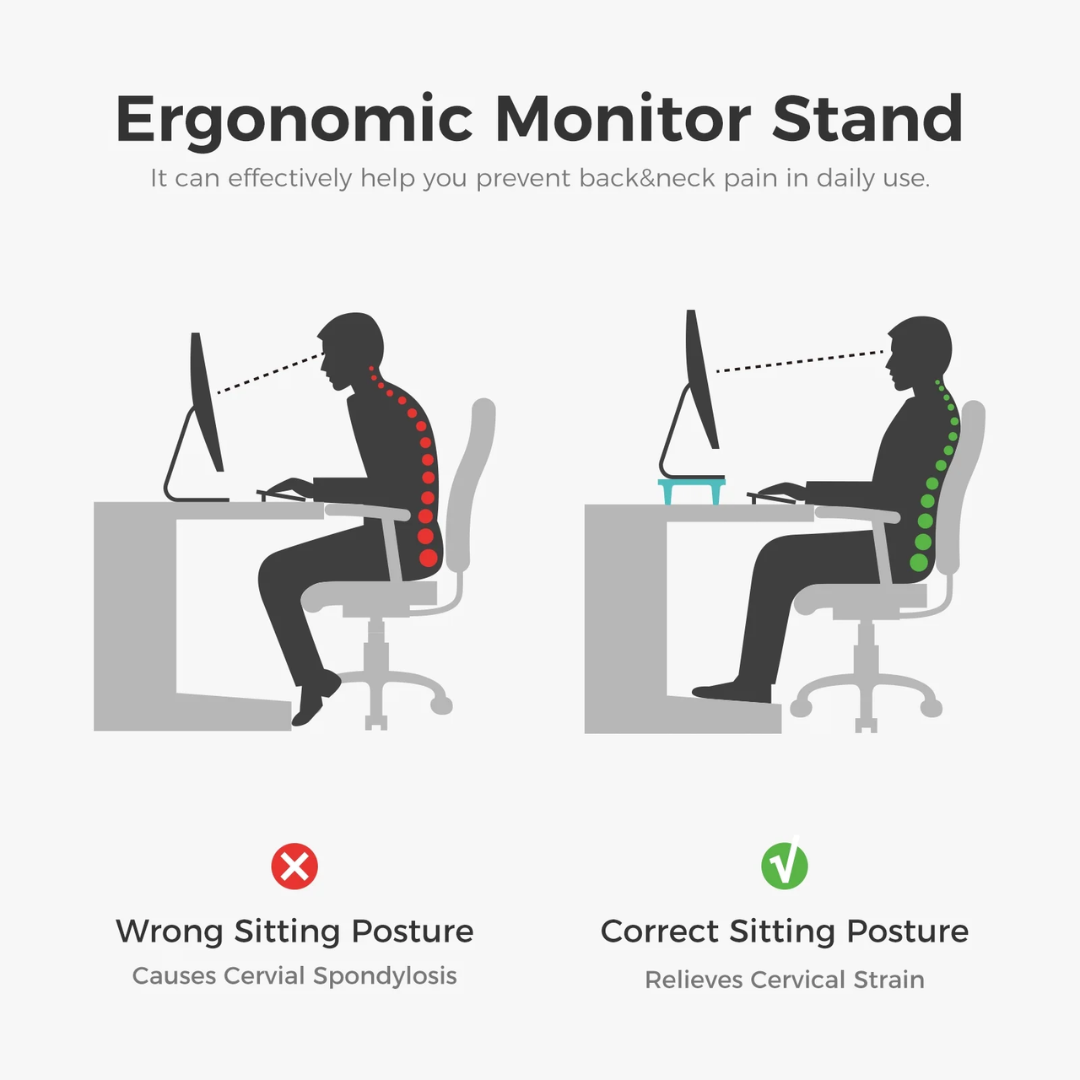 LOUKIN Monitor Stand Riser for Desk, 22.4" x 8.3" Larger Computer Stand for Laptop, PC, Printer