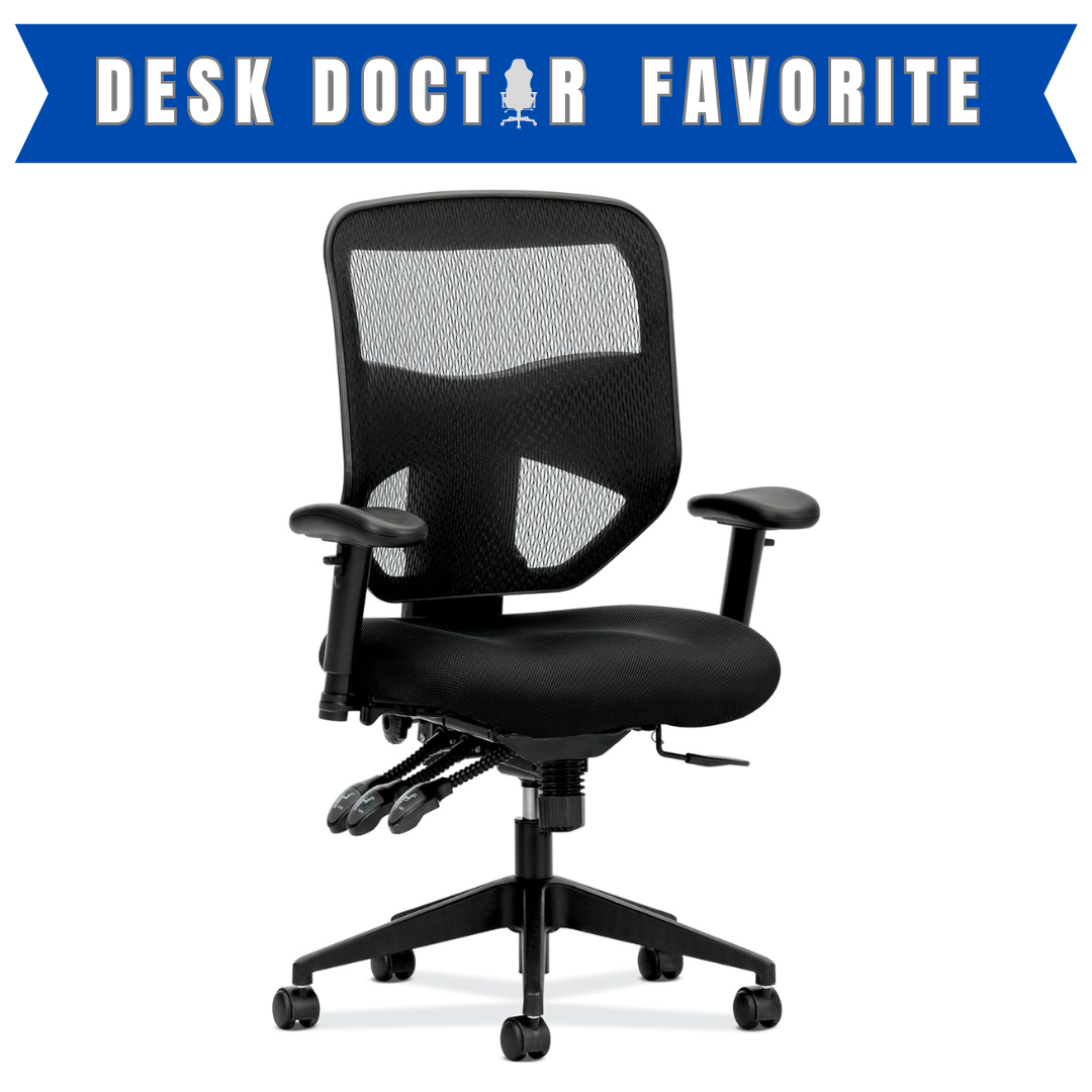 HON Prominent Mesh Ergonomic Office Chair with Adjustable Arms, Back Support, 360° Swivel Task Chair for Computers, Desk, Home Office, ASynchro-Tilt Recline