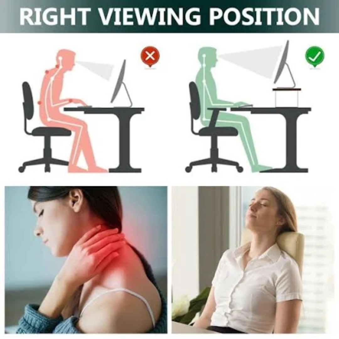 20 Inch Monitor Stand Riser, Wood Desk Storage Organizer Computer Monitor Stand for Office Computer, Laptop, Small Printer