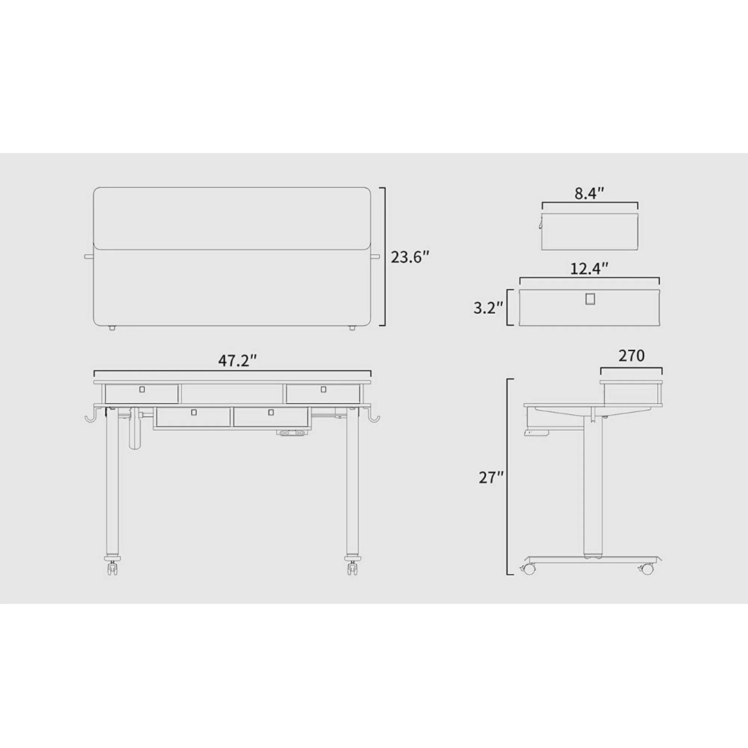 FEZIBO 48 x 24 Inch Height Adjustable Electric Standing Desk with 4 Drawers, Stand Up Table with Storage Shelf, Sit Stand Desk with Splice Board, Black Frame/Rustic Brown Top