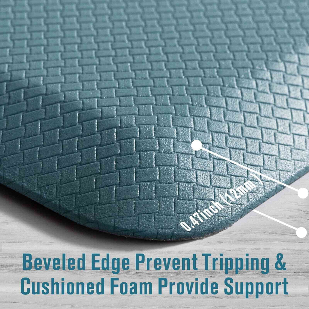 Carvapet Anti-Fatigue Floor Mat Cushioned Kitchen Comfort Mat, Waterproof Non-Slip Standing Desk Foam Mats and Rugs, Teal, 17.3"x39"