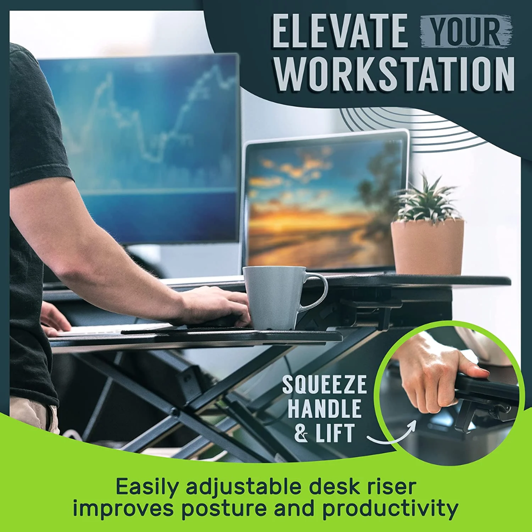 TechOrbits Black Standing 32" Wing Shaped Desktop Converter