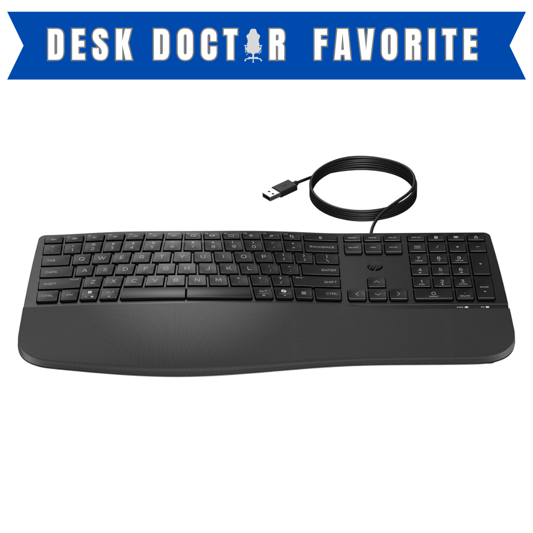 HP 480 Comfort Wired Keyboard with Cushioned Palm Rest