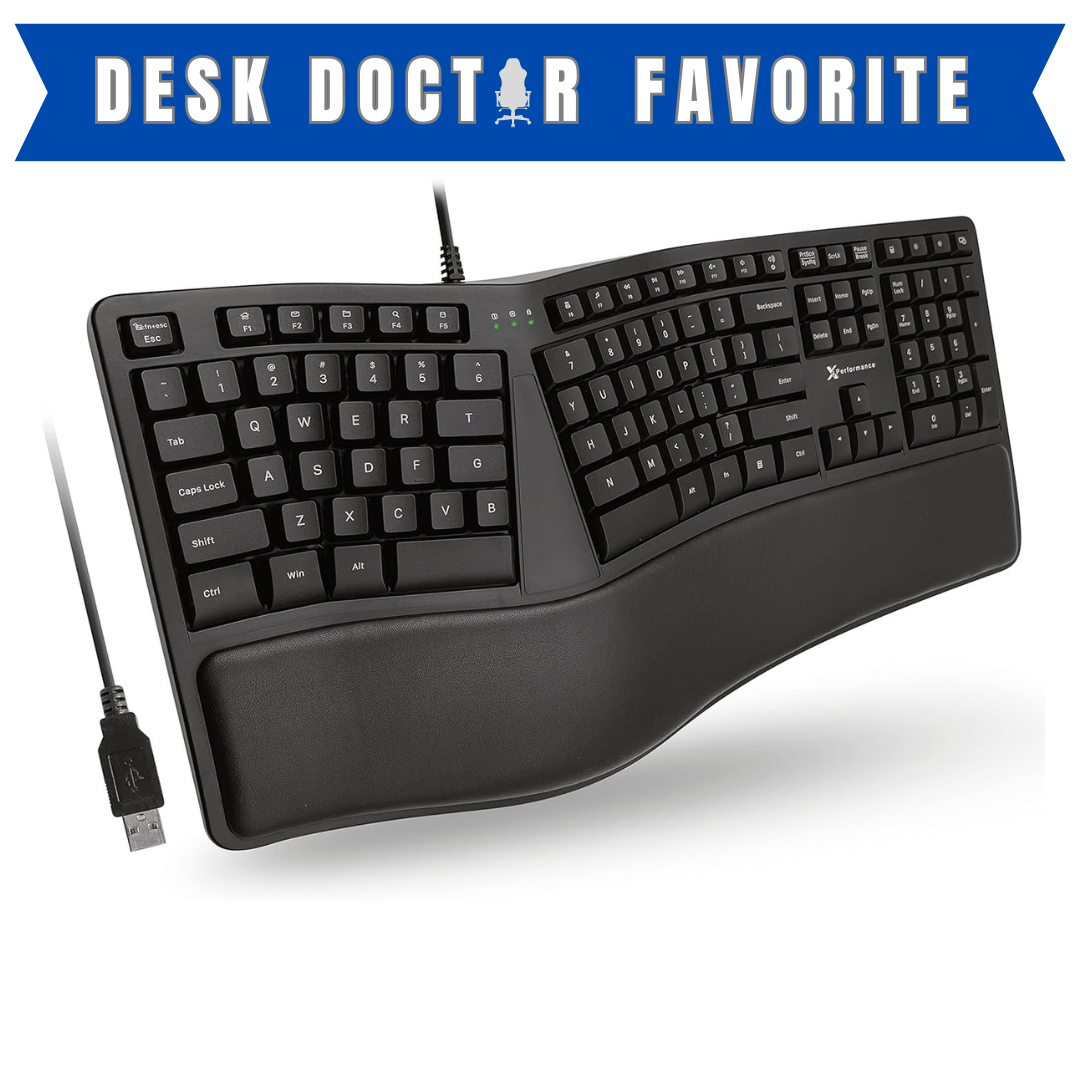 X9 Wired Ergonomic Split Keyboard with Cushioned Wrist Rest