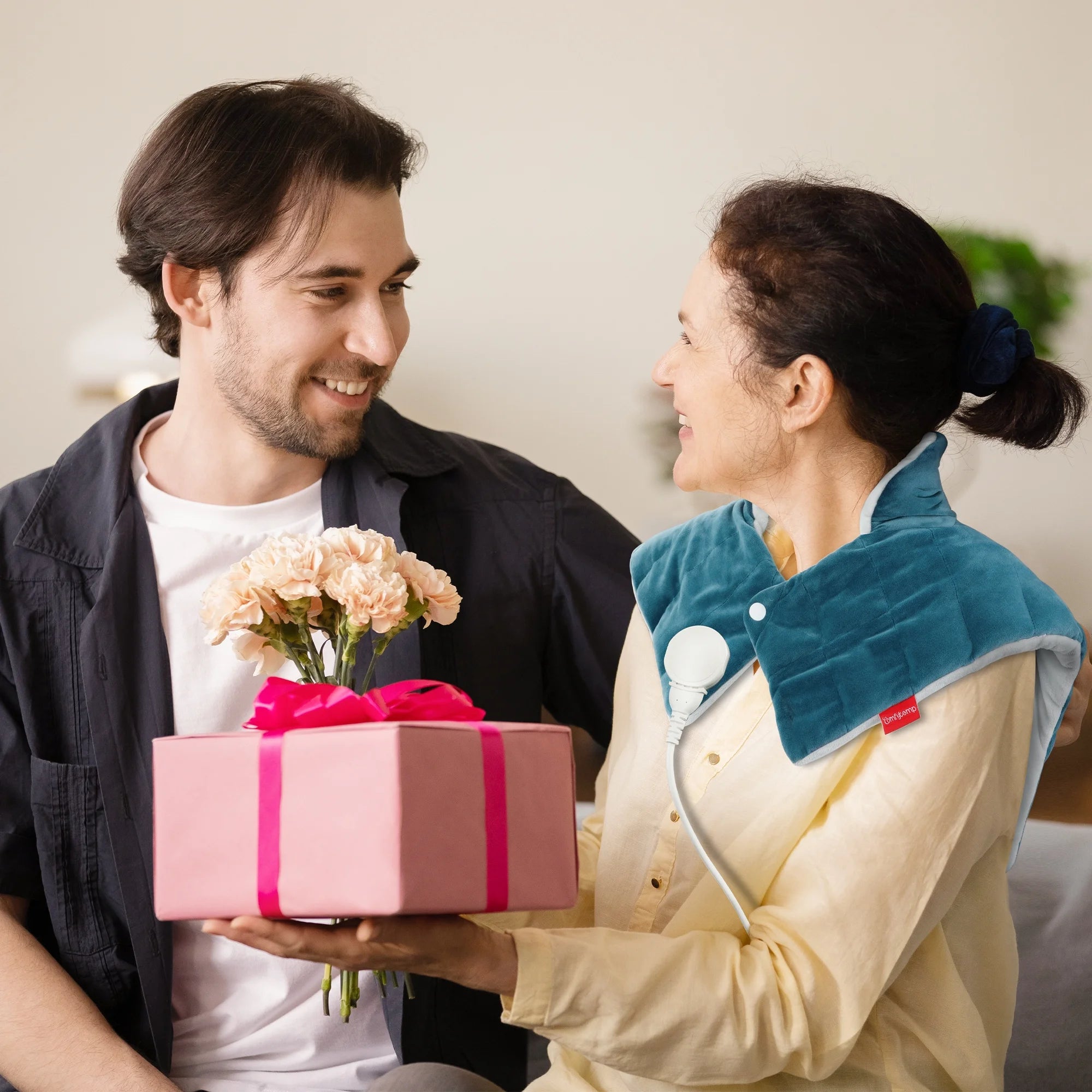 Weighted Heating Pad for Neck and Shoulders, FSA HSA Eligible, 19"X 24", Blue