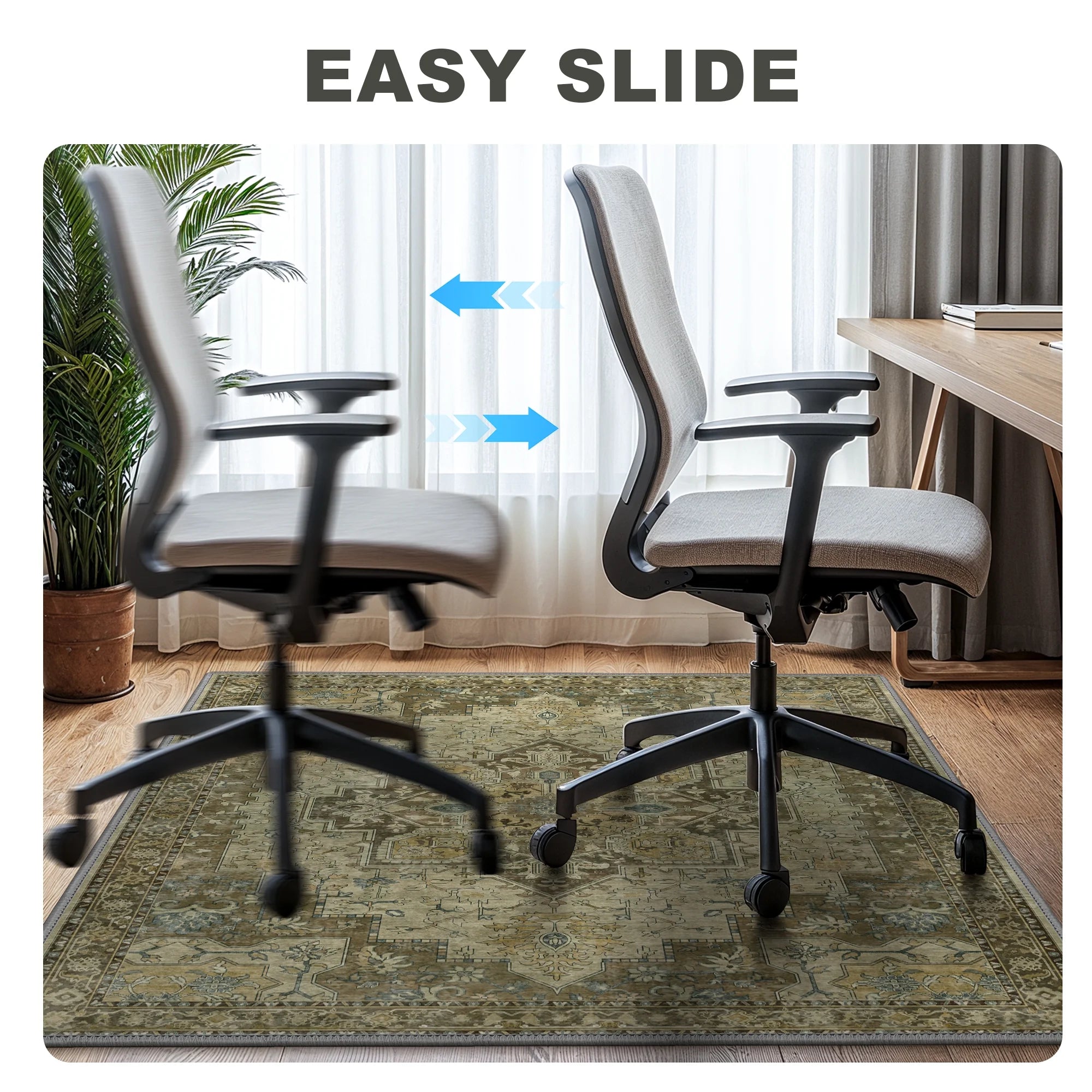 48"X 60" Protective Flooring Office Chair Mat for Hardwood Floor and Tile Floor, Heavy Duty Desk Chair Mat for Carpets, anti Slip Office Floor Mats for Rolling Chairs, Low Pile under Desk Rug