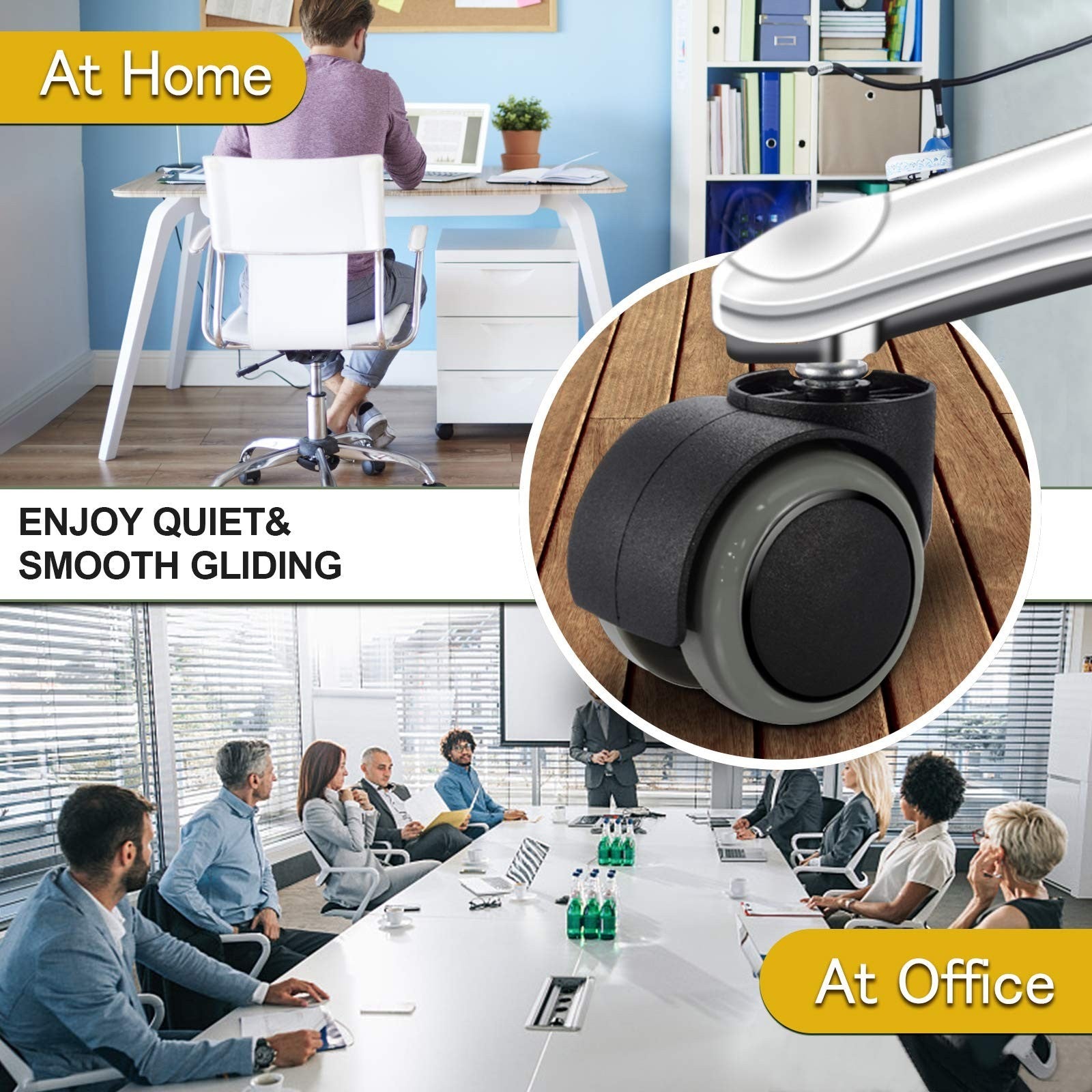 Pchero Office Chair Wheels Replacement for IKEA Chairs, 10Mm Stem (Set of 5),...