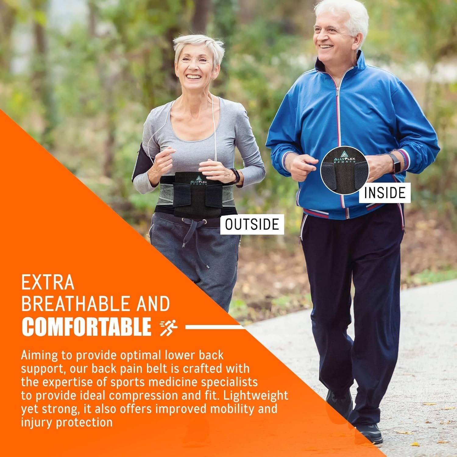 ® - Large Back Brace for Women & Men Lower Back Pain Relief Brace, Slim-Fit Lumbar Support Belt, Compression Back Support Brace, 47.5 Inches, X-Large/Xxlarge