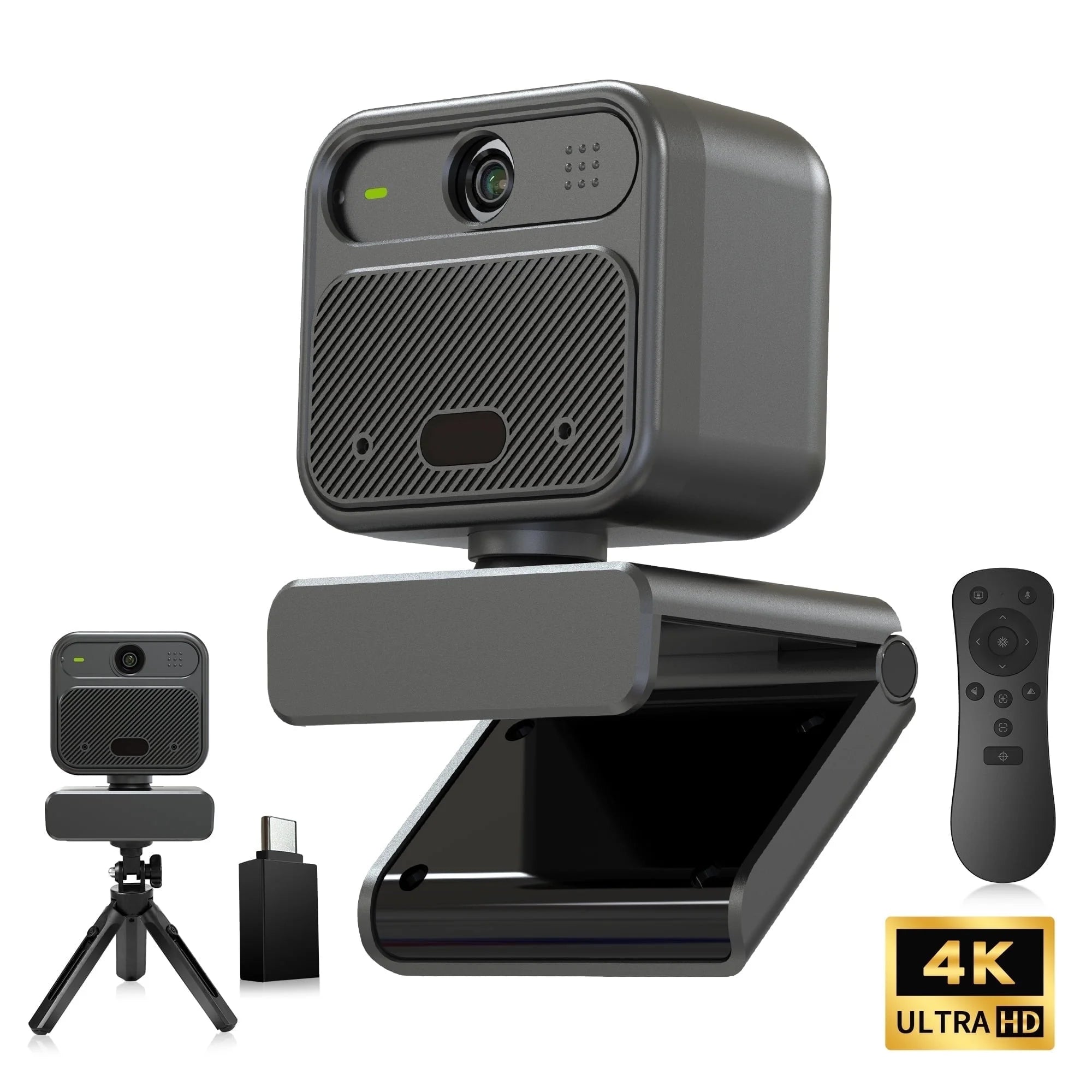 4K EPTZ Webcam with Dual Microphones, Zoom Remote, Precisefocus, USB for PC, Laptop, Switch 2, Conference, Video Streaming