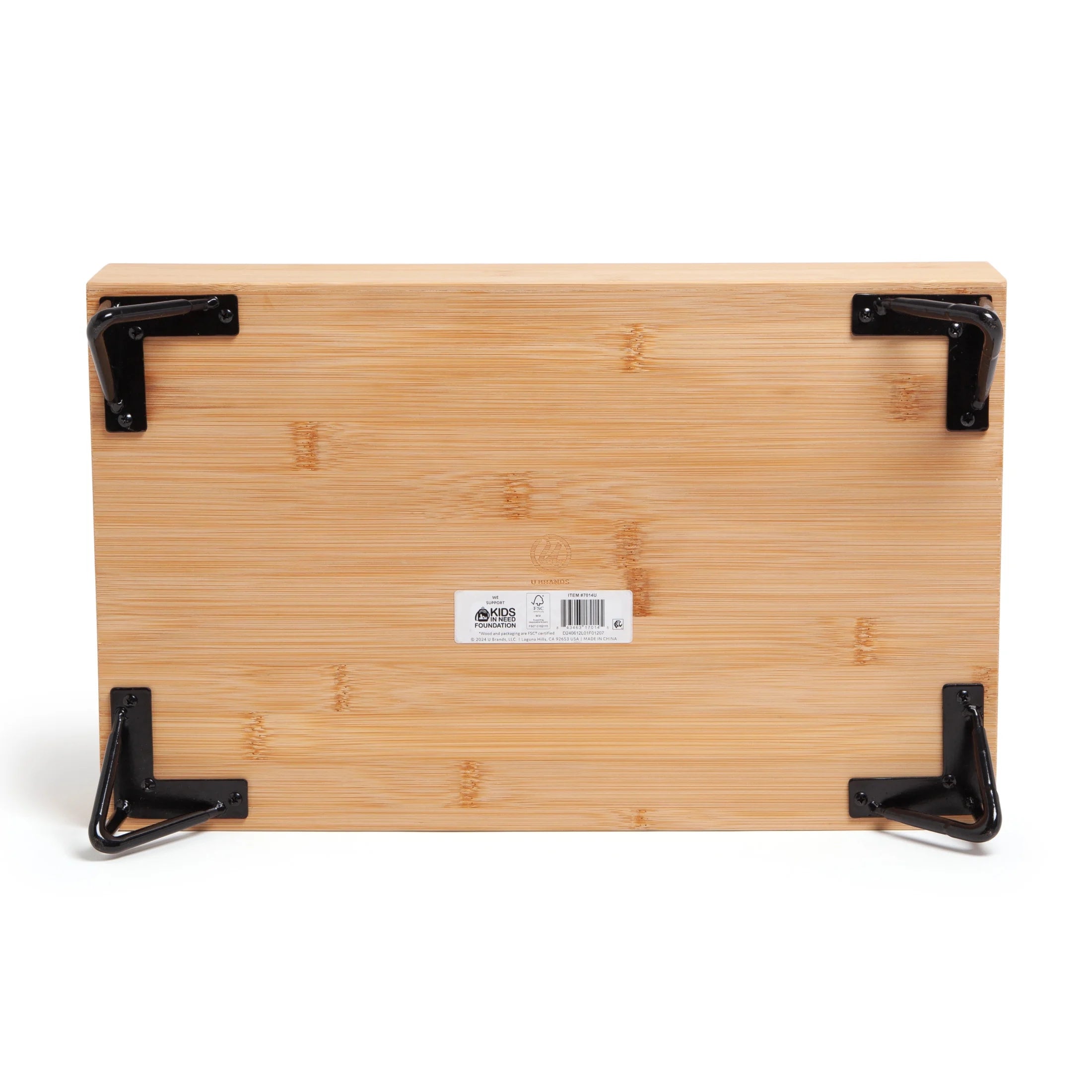 Verona Desk Monitor Stand with Storage, 16.5 X 10.3 X 5 In., Bamboo