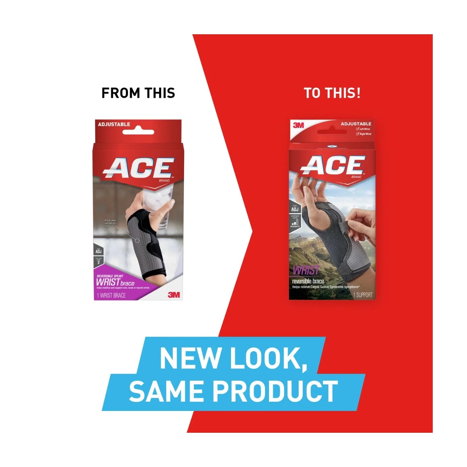 Splint Wrist Brace, Reversible, Adjustable, One Size