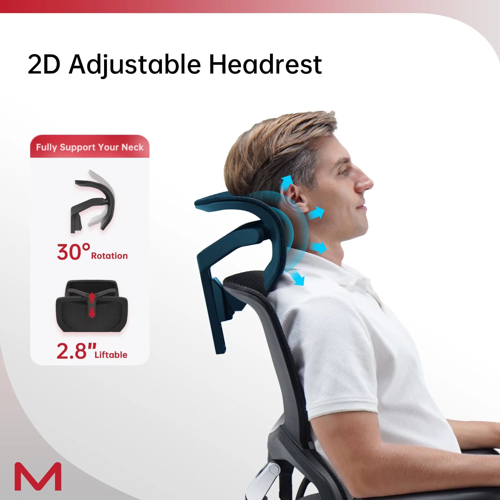 Ergonomic Office Chair with Footrest Home Office Chair with Soft Rubber Lumbar Support Tilt Mesh Computer Chair