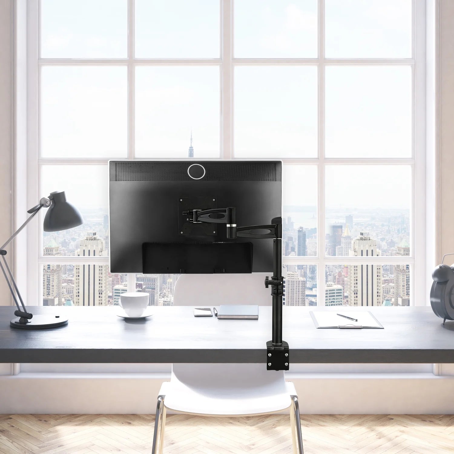 Single Monitor Desk Mount Arm | Full Motion Monitor Mount | Fits 21-30 Inch Screens