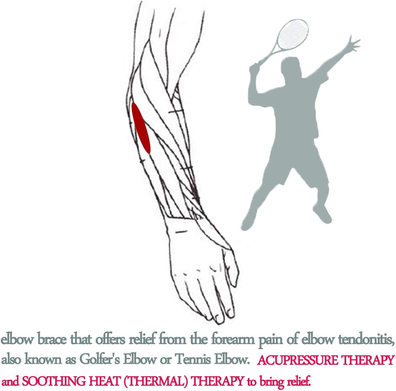 Forearm Wraps for Pain, Tennis Elbow Brace Tendonitis Treatment, Adjustable Elbow Strap Support Brace - Acupressure Elbow Brace for Elbow Pain Relief (Black, L - XXL)