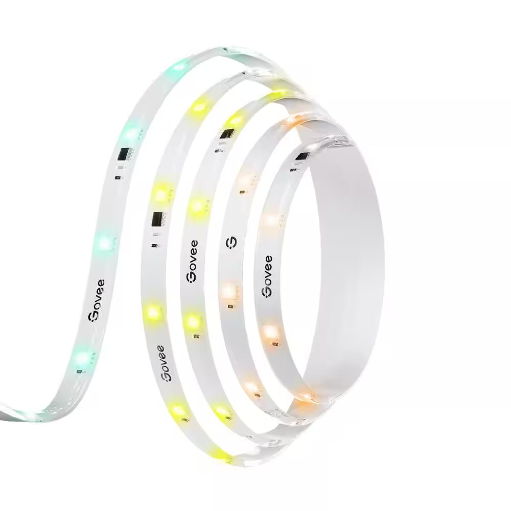 RGBIC Smart Integrated LED 24.6 Ft. Strip Light with 36 Watt Equivalent RGBWW Smart Light Bulb