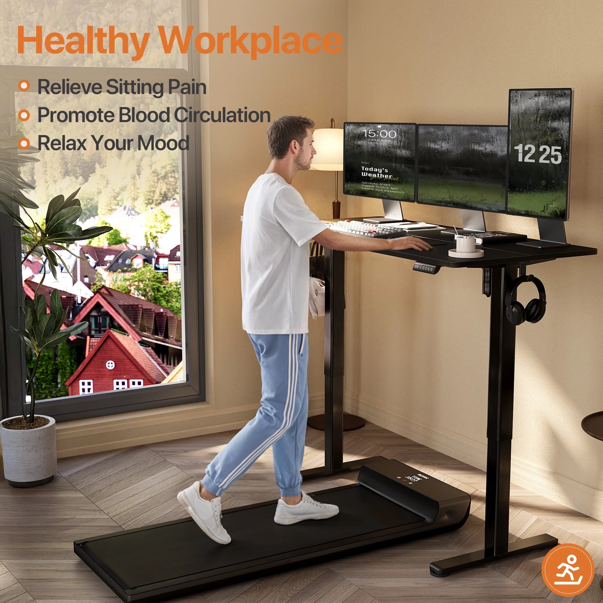 Electric Standing Desk, Adjustable Height Stand up Desk, 55X24 Inches Sit to Stand Home Office Computer Desk with Splice Board, Black Frame/Black Top