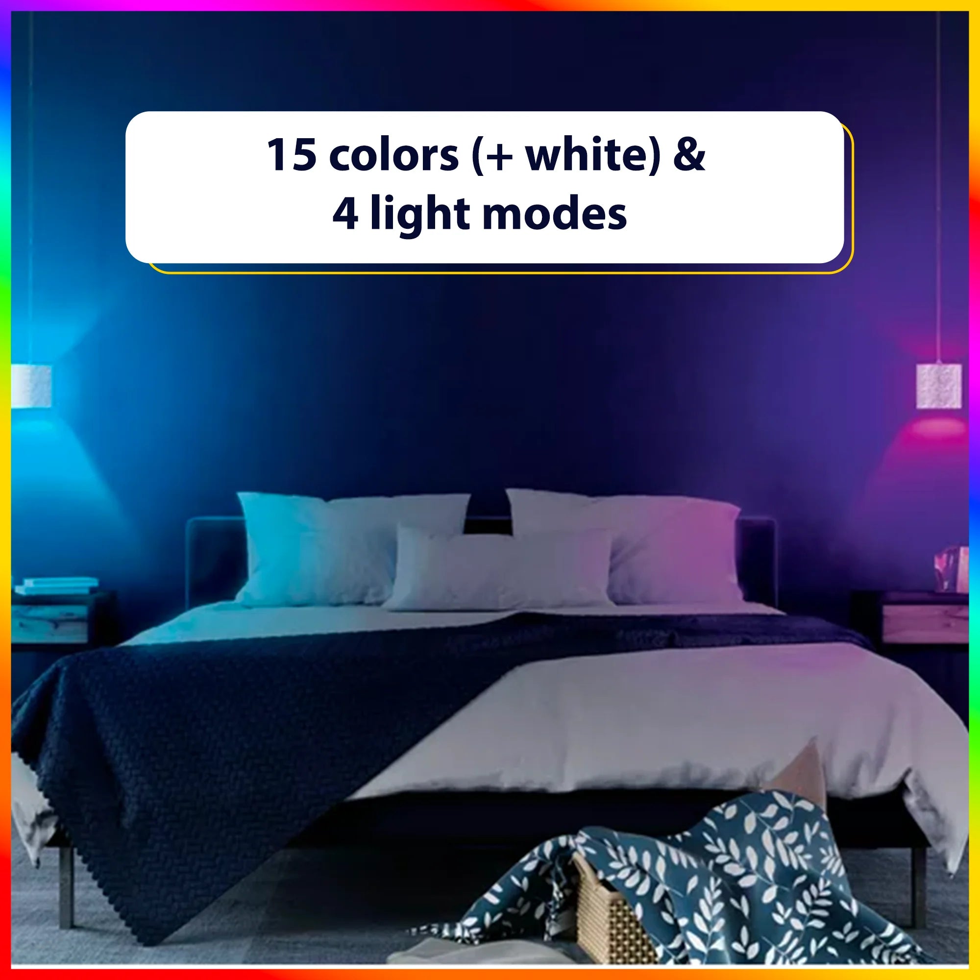 9W Multicolor General Purpose Smart Light Bulbs, Dimmable & App Operated (2 Pack)