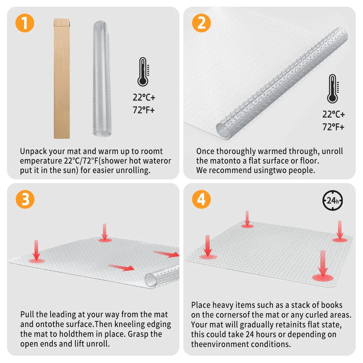 Office Chair Mat for Carpets, 46” X 60” Carpet Chair Mat, Slip Resistant Heavy Duty Carpet Protector for Work, Home, Gaming,With Studs