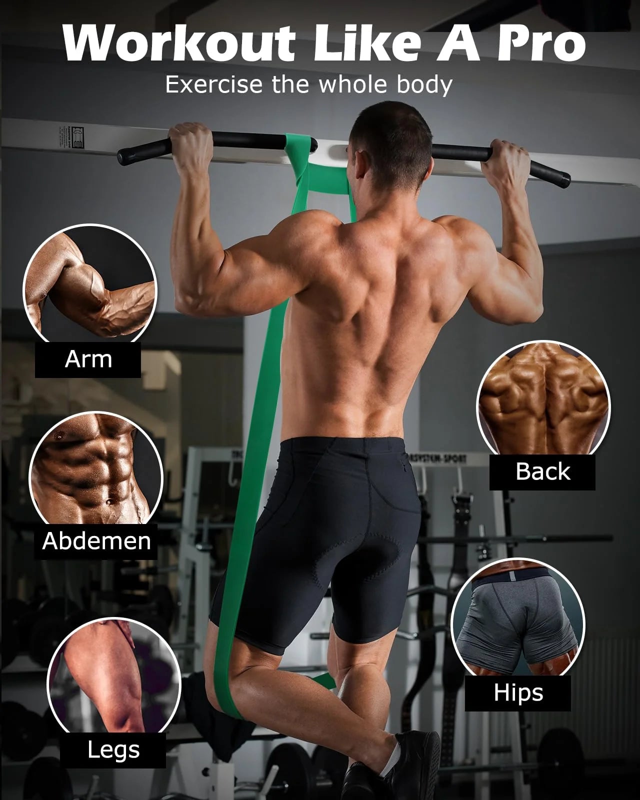 Pull up Assist Bands Set of 6, Resistance Bands, Heavy Duty Exercise Bands, Workout Bands for Body Stretching, Powerlifting and Resistance Training