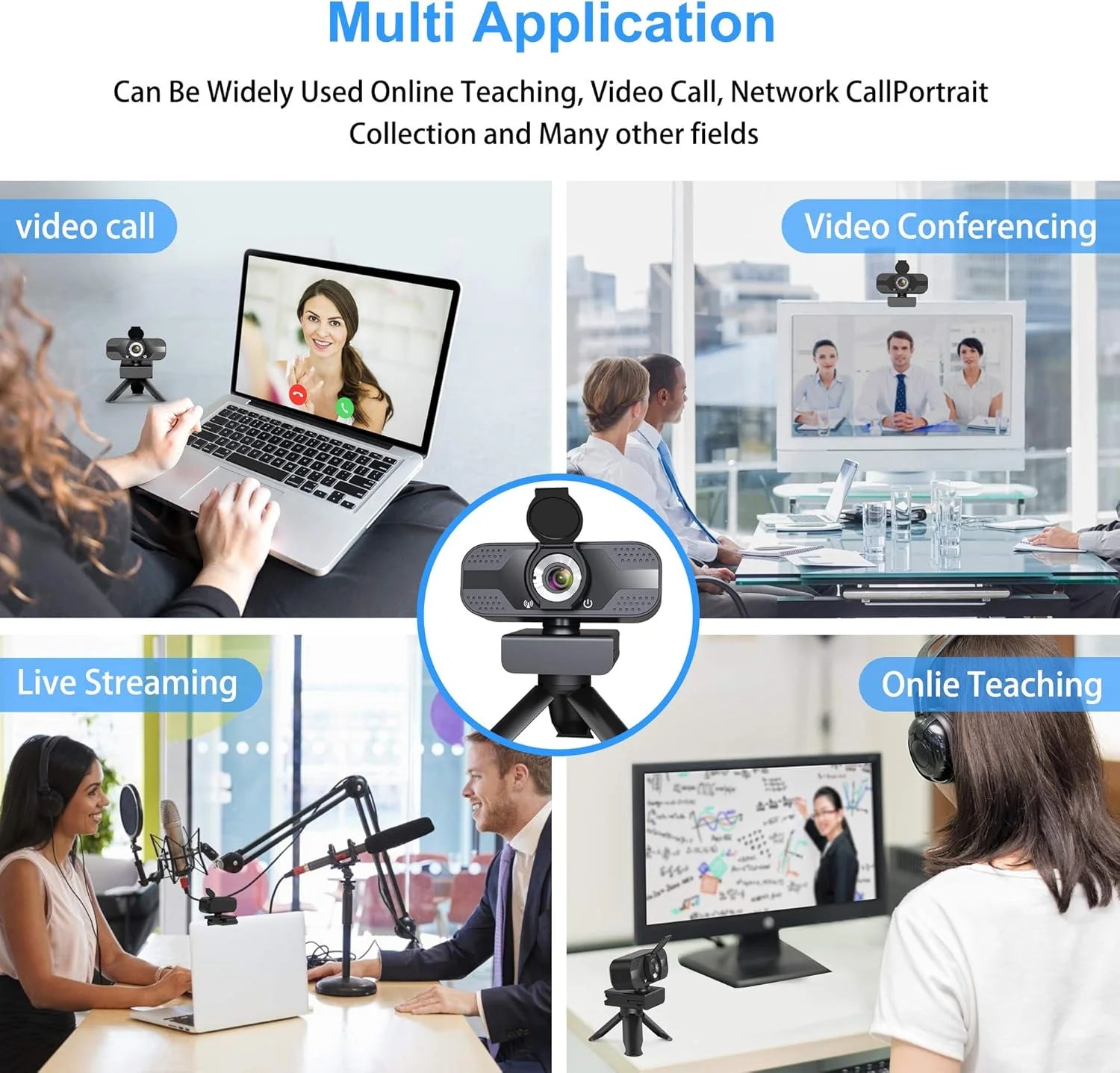 Webcam with Microphone for Desktop,1080P HD USB Webcam for PC Desktop & Laptop,With Privacy Cover&Webcam Tripod, Plug and Play,For Conferencing and Video Calling
