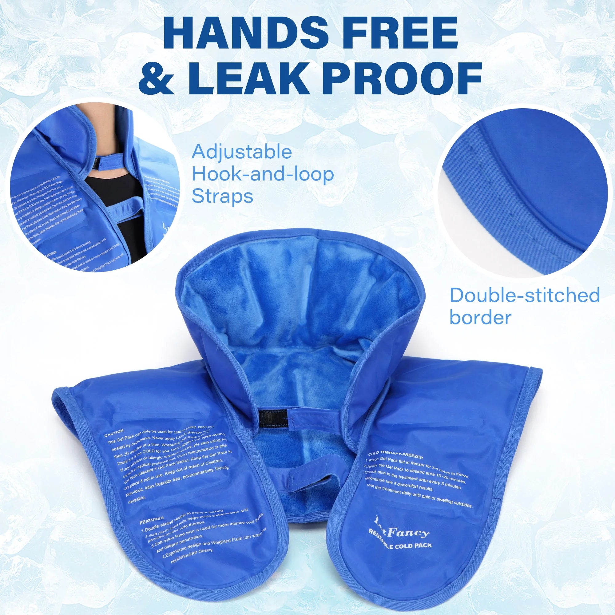 Ice Pack for Neck Shoulder, Reusable Cold Compress Therapy for Injuries, Swelling, Strains