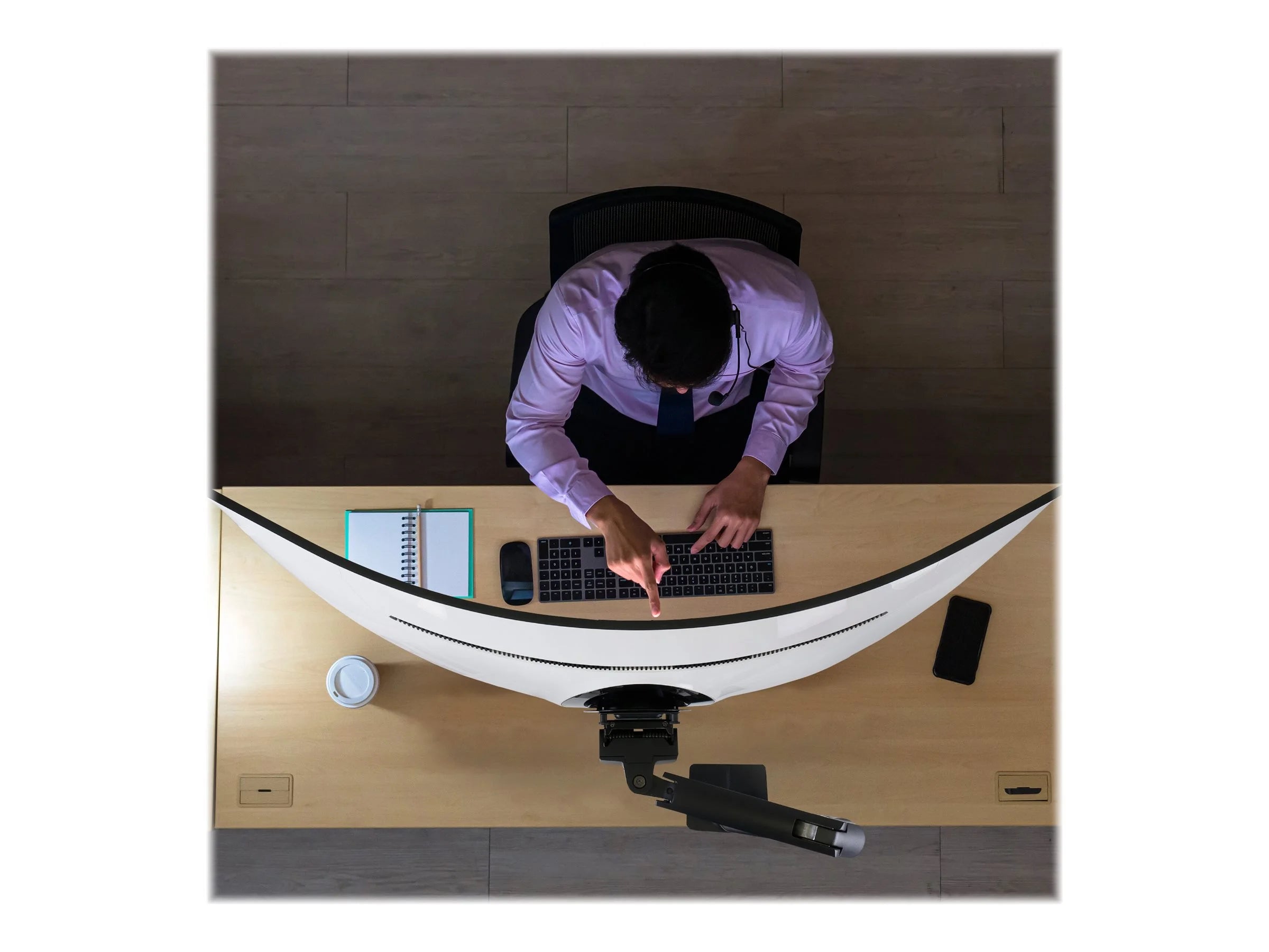 HX Ultrawide Monitor Arm Desk Mount Screens 20-42 Lbs Matte Black