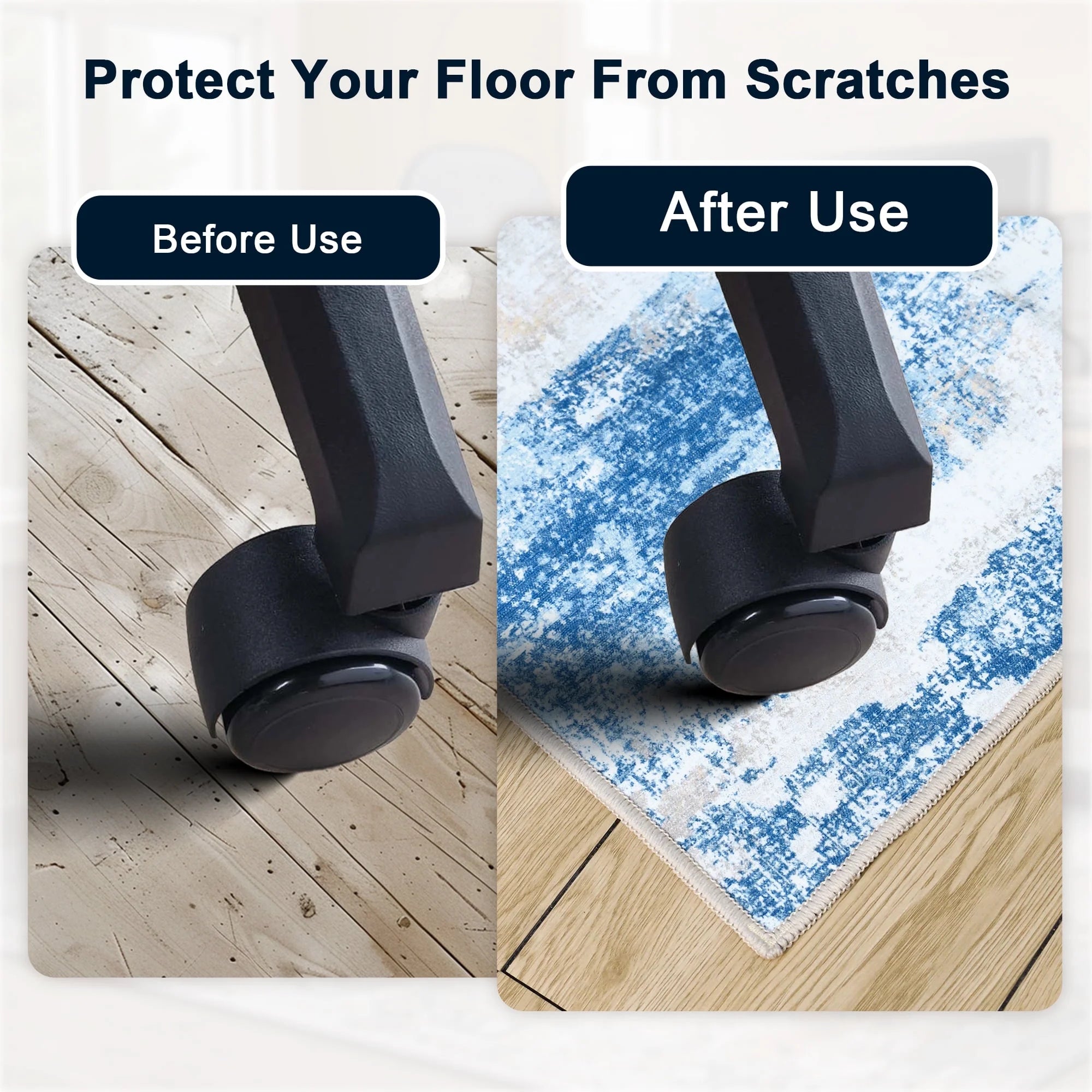 48"X 60" Protective Flooring Office Chair Mat for Hardwood Floor and Tile Floor, Heavy Duty Desk Chair Mat for Carpets, anti Slip Office Floor Mats for Rolling Chairs, Low Pile under Desk Rug